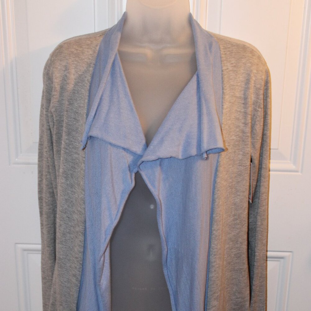 Hanna Andersson Cardigan Sweater Gray and Blue Size Small